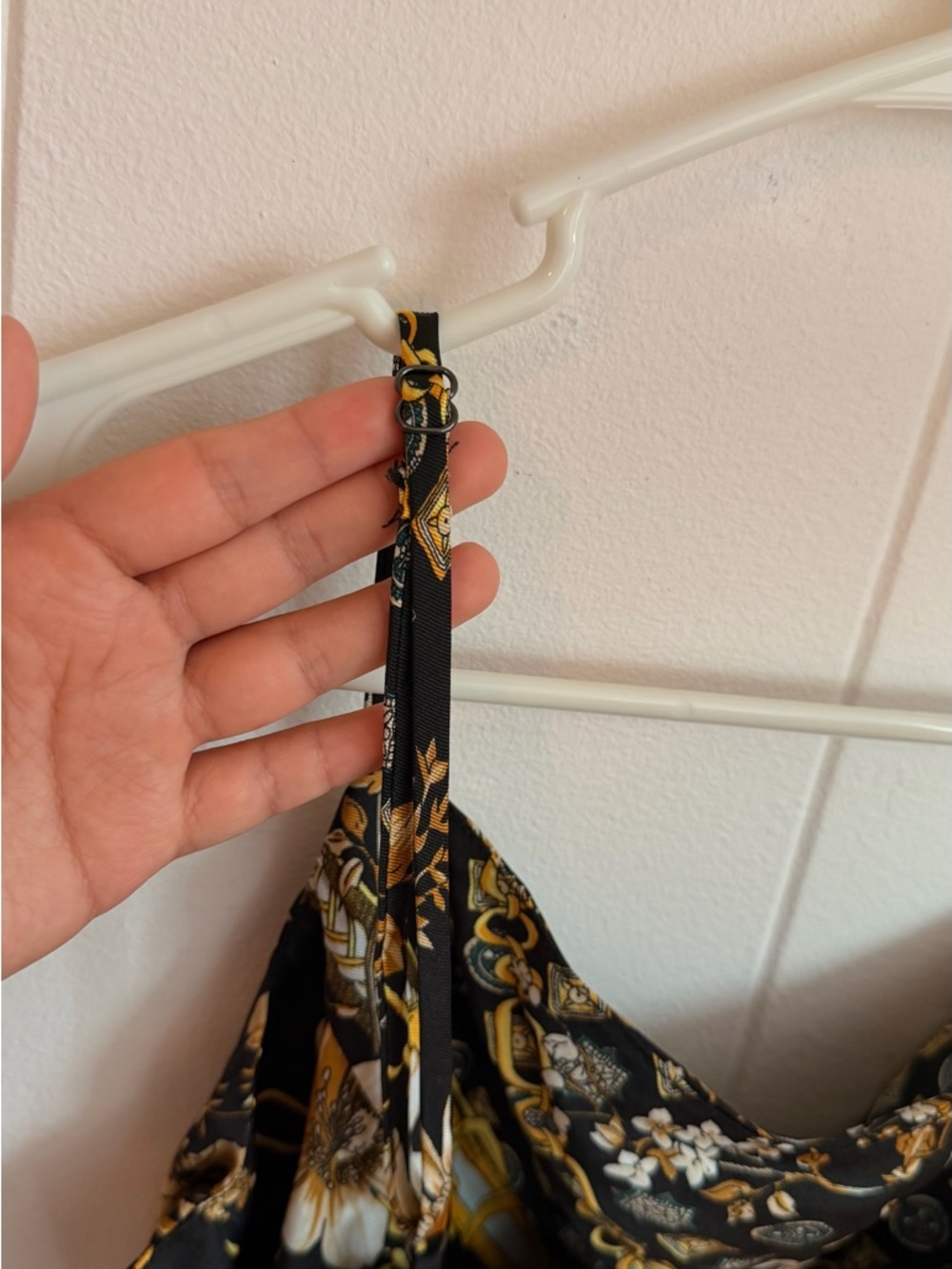 Princess Polly Black & Gold Floral Chain Slip Dress - Picture 7 of 8